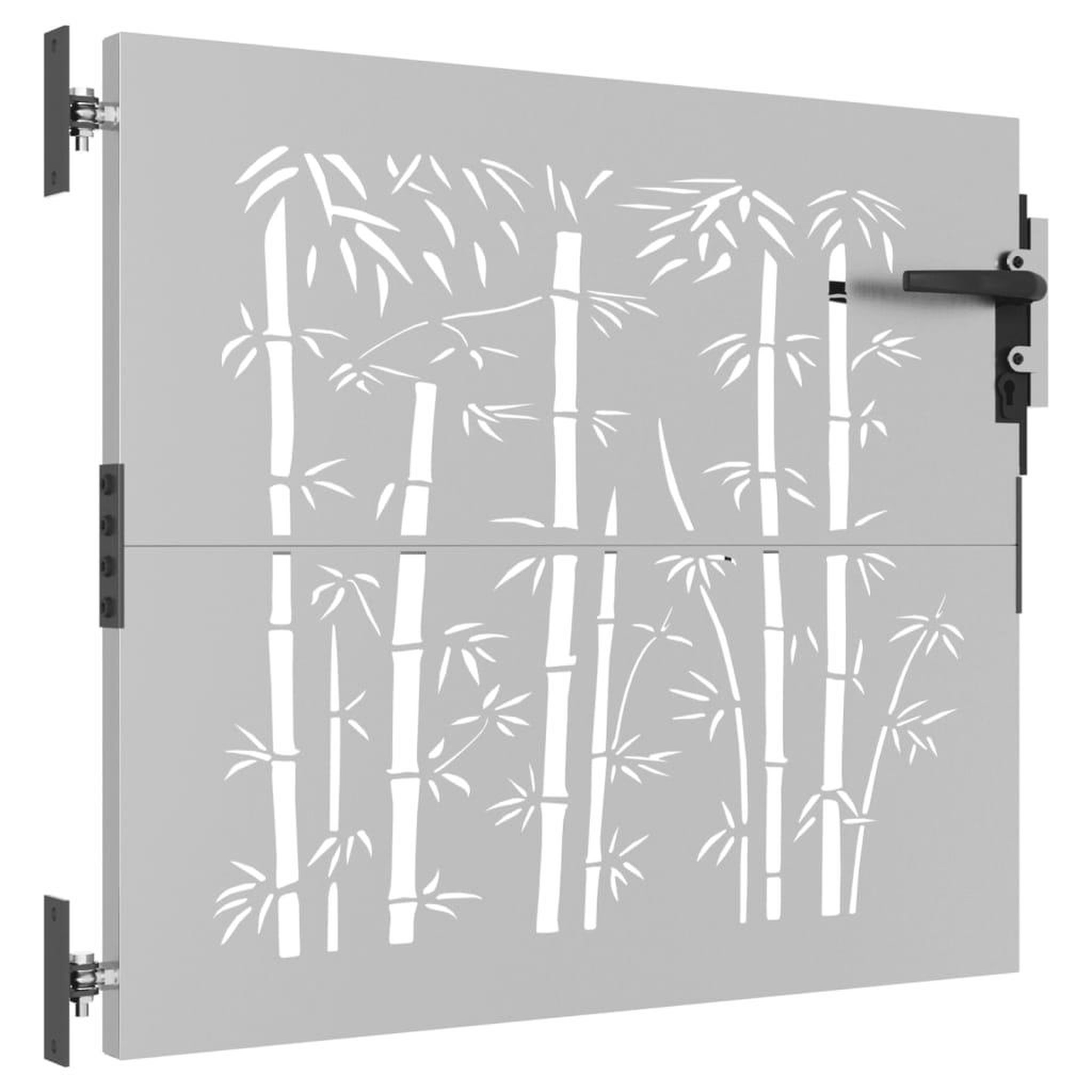 Voir la diapositive 3 : VIDAXL Portail de jardin 85x75 cm acier corten design de bambou