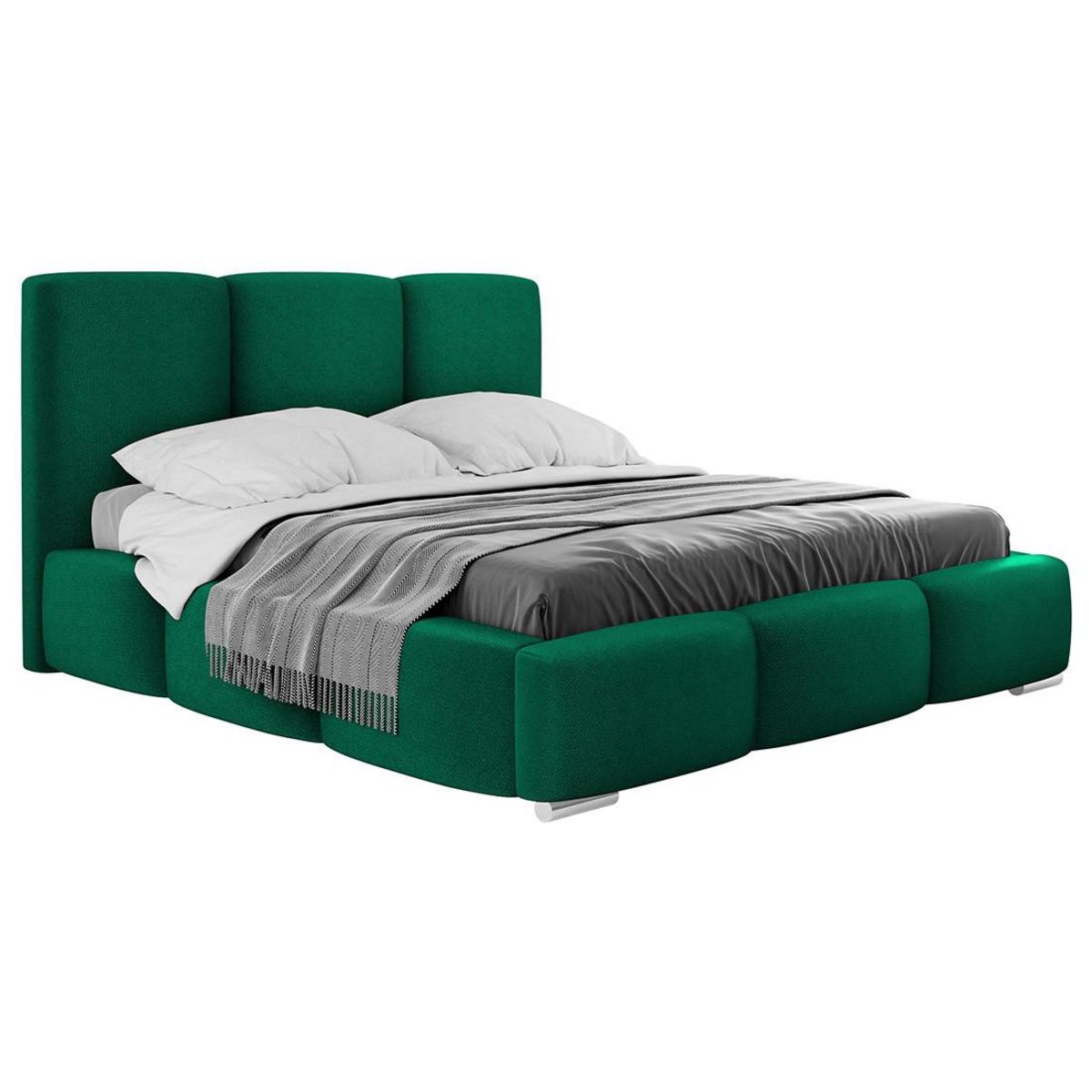 BEST MOBILIER Noa - lit coffre - 160x200 cm - en velours - sommier inclus