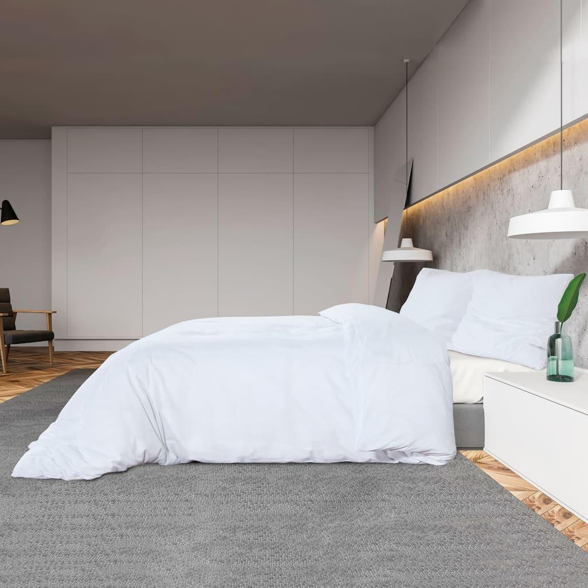 Voir la diapositive 4 : VIDAXL Ensemble de housse de couette Blanc 200x200 cm Coton