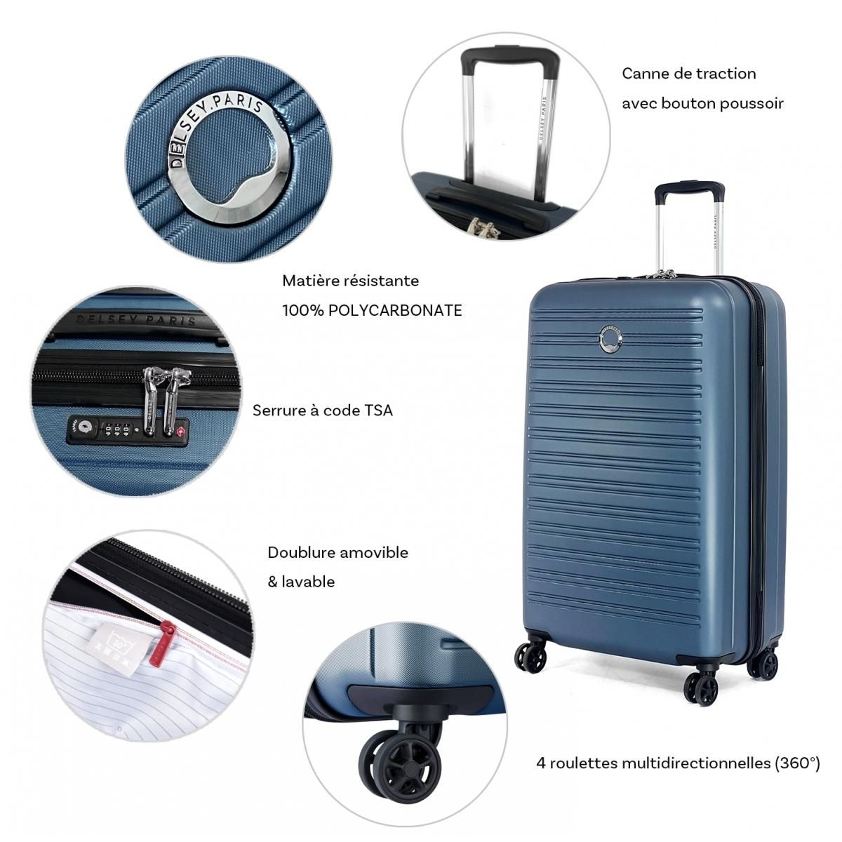 Delsey Grande valise rigide Segur 2.0 TSA polycarbonate 75.5cm