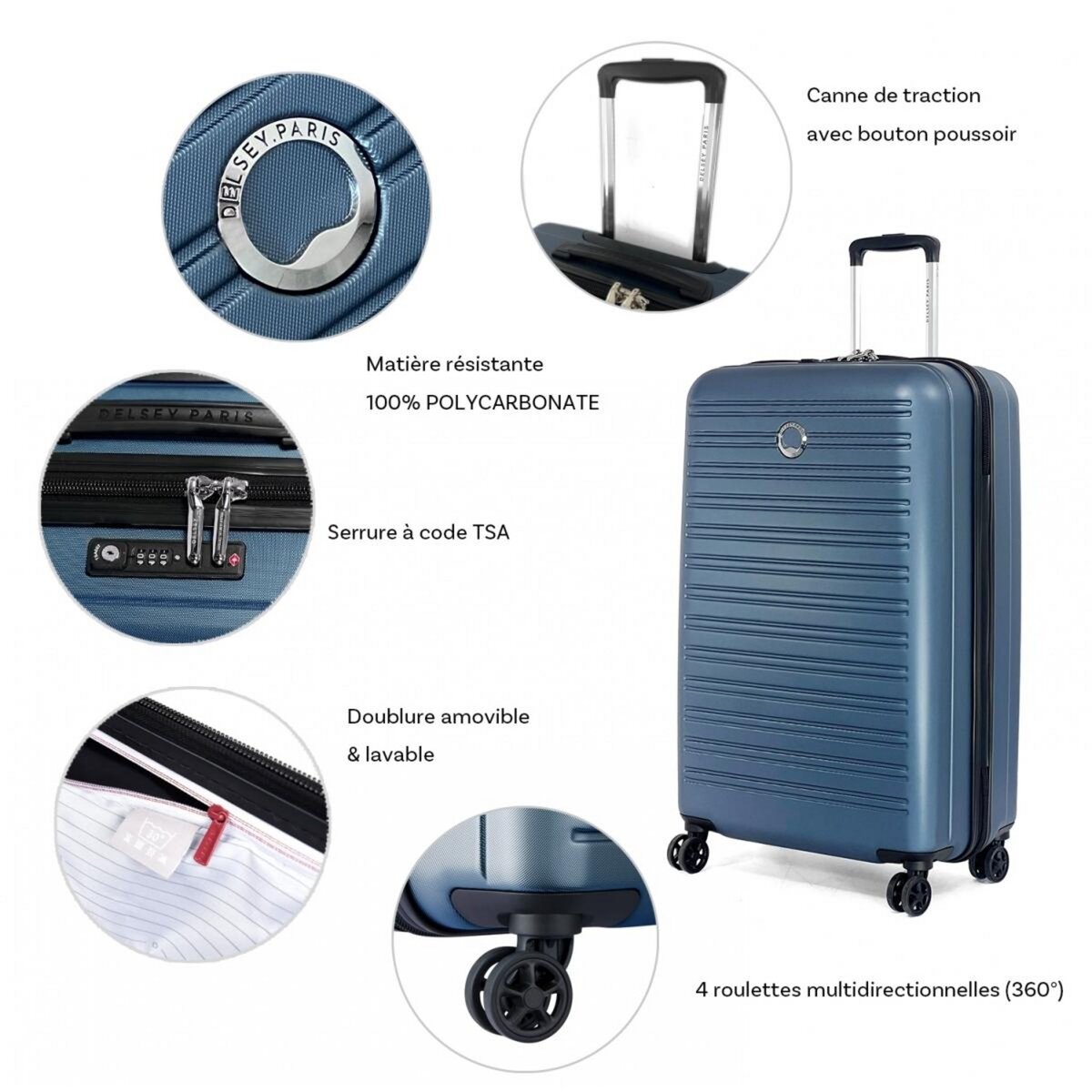 Delsey Grande valise rigide Segur 2.0 TSA polycarbonate 75.5cm