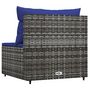 Voir la diapositive 4 : VIDAXL Canape central de jardin avec coussins gris resine tressee