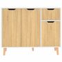 Voir la diapositive 3 : VIDAXL Buffet blanc et chene sonoma 90x30x72 cm bois d'ingenierie