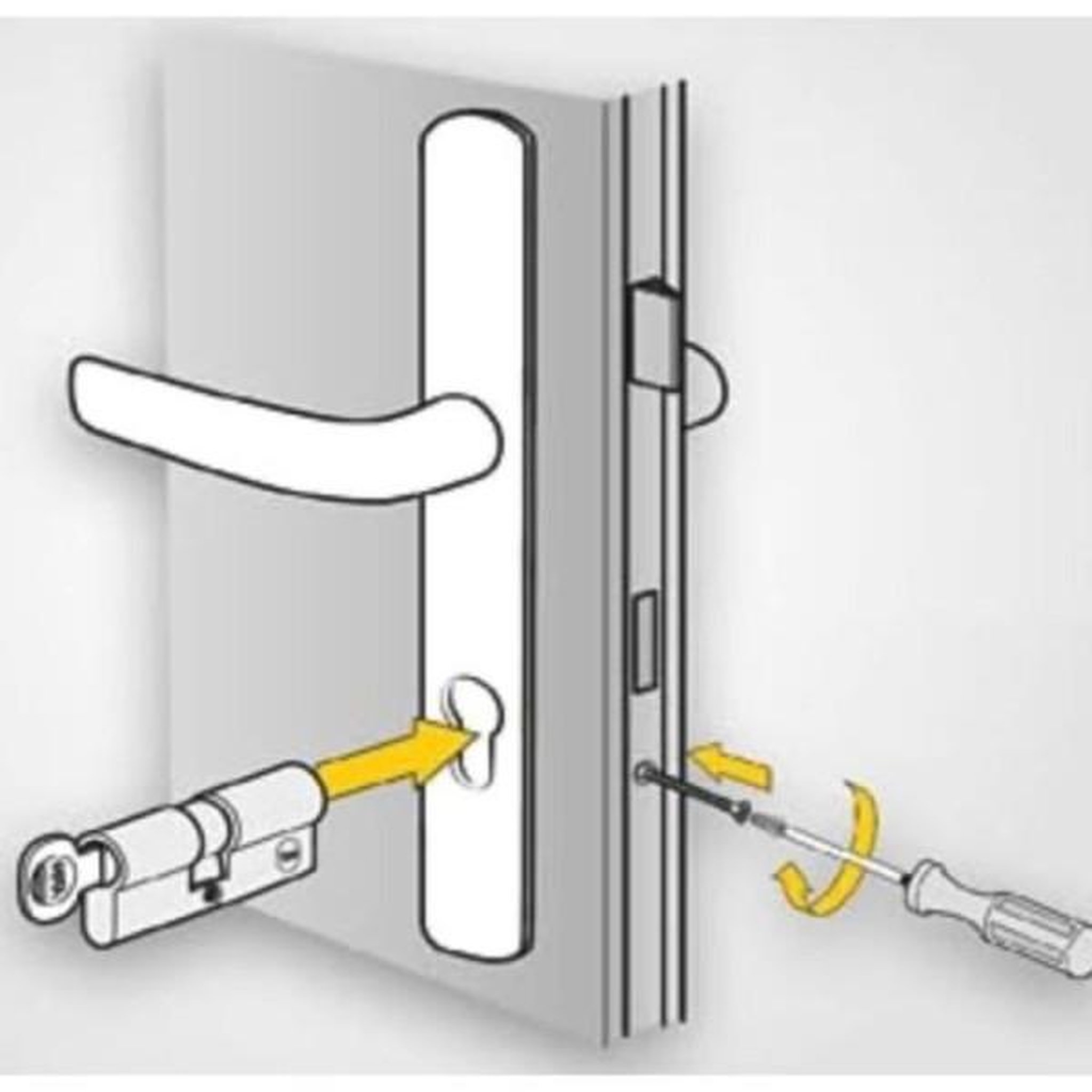 Voir la diapositive 4 : YALE Demi-cylindre de serrure - yale - yc1000+ - 30x10 mm - 6 goupilles - 4 clés réversibles - nickelé