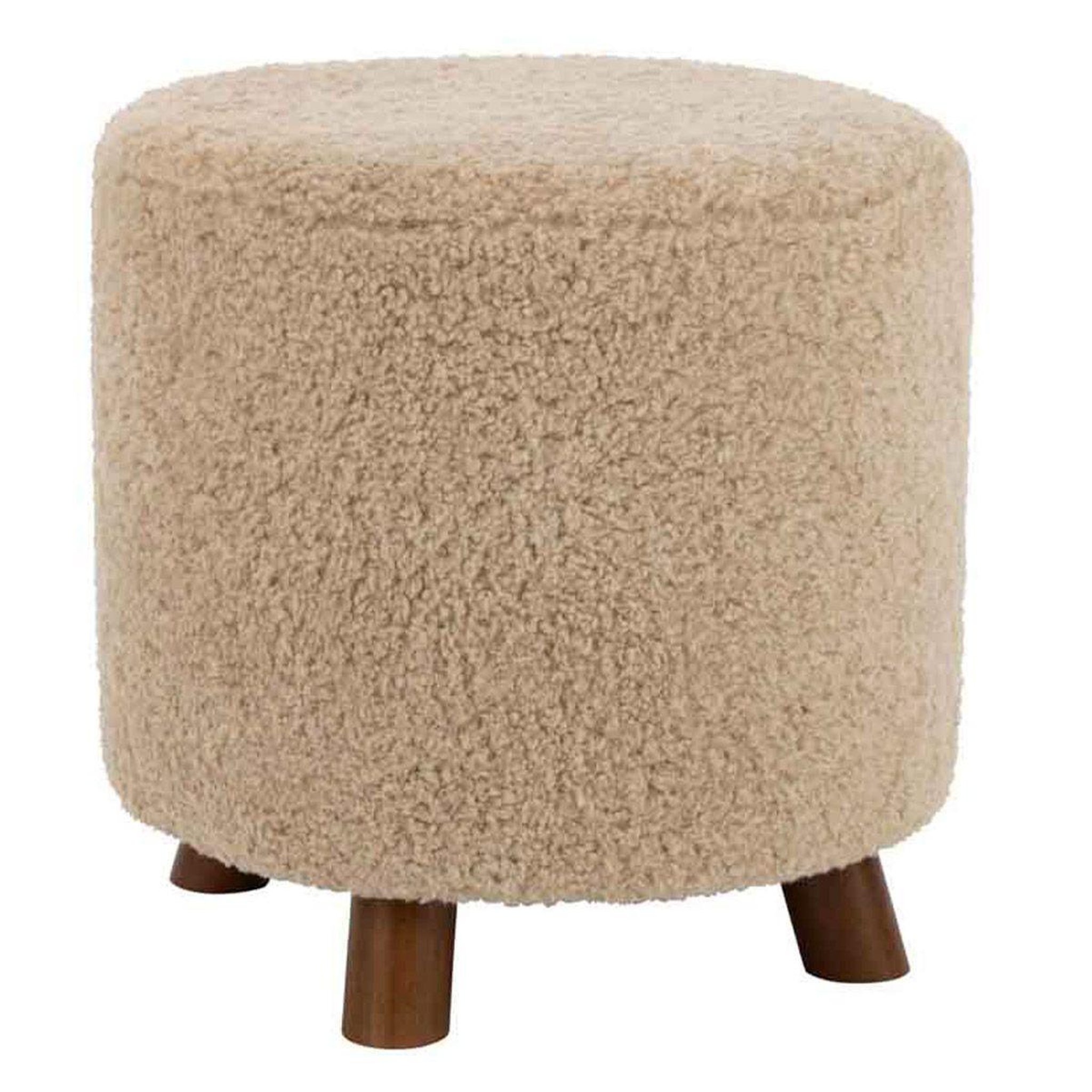 J-LINE Pouf design  mouton  40cm beige