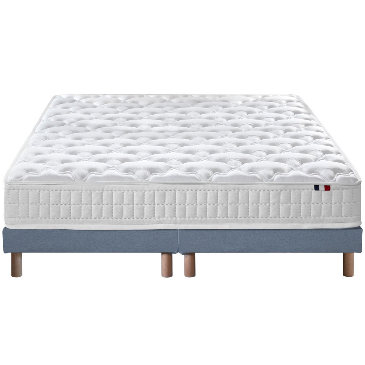IDLITERIE Pack ensemble matelas ressorts ASTRE, sommier, couette et oreillers