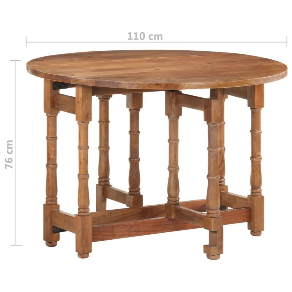 VIDAXL Table a manger Rond 110x76 cm Bois de manguier massif