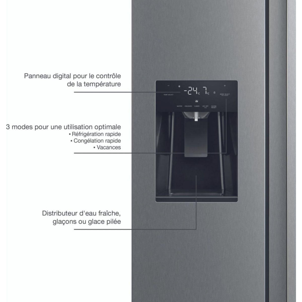 MIOGO Réfrigérateur Américain MRAVDE180-90midii1