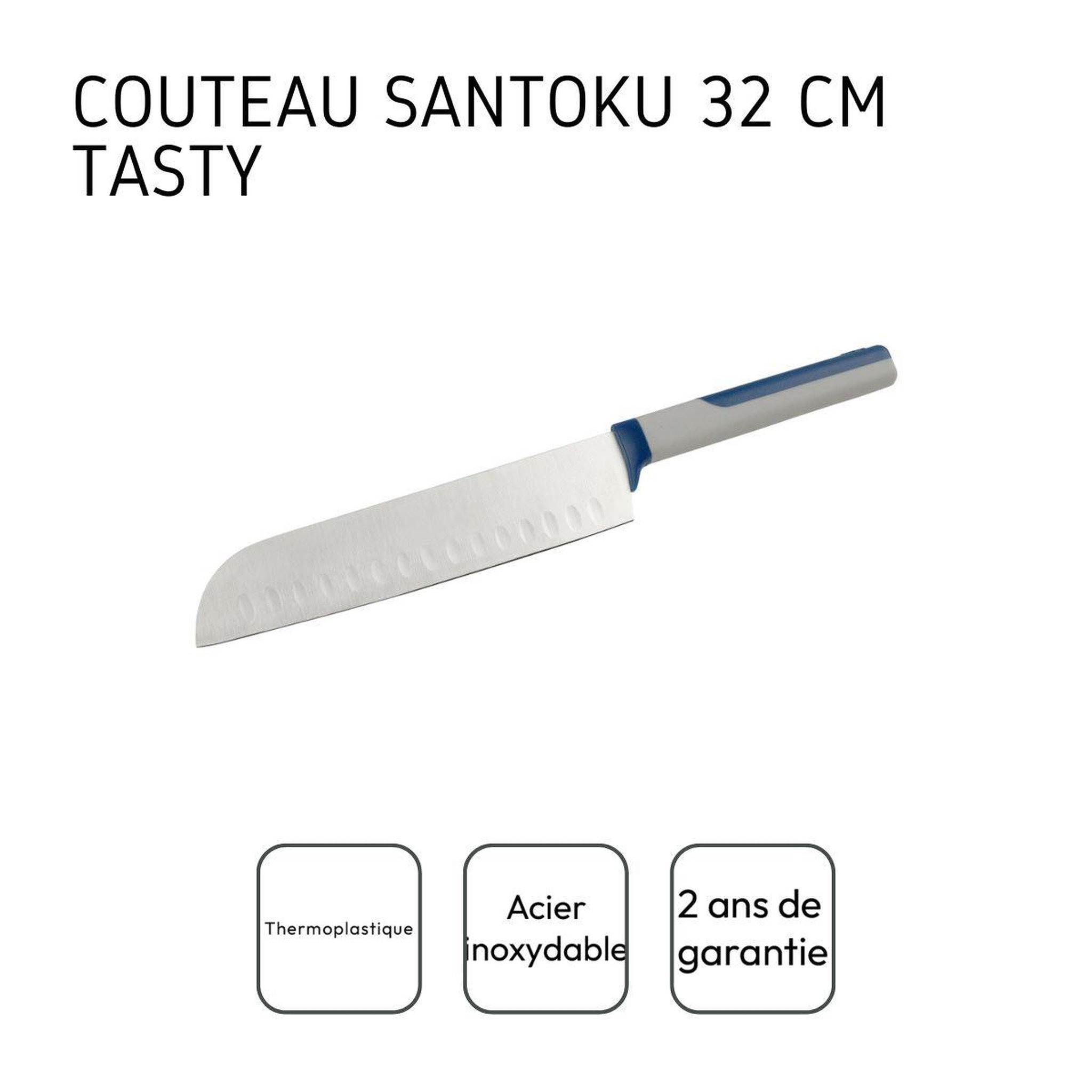 Voir la diapositive 4 : TASTY Grand couteau santoku 32 cm tasty core