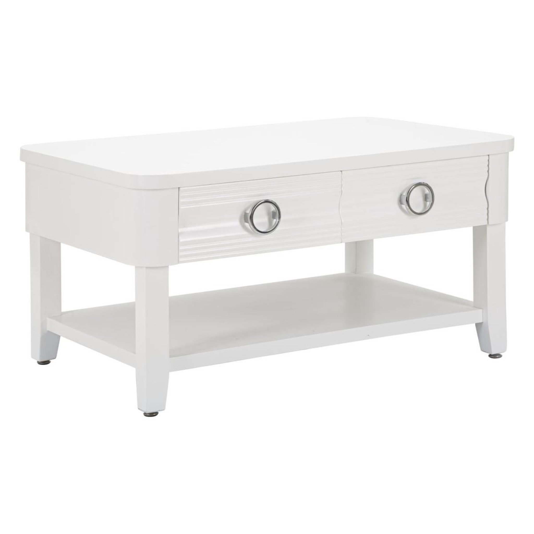 Paris Prix Table basse en bois  shine  90cm blanc