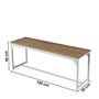 Voir la diapositive 2 : TOILINUX Banc d'intérieur Casa Blanca en Panneaux de particules et Métal - H.46cm x L.120 cm - Beige et Blanc