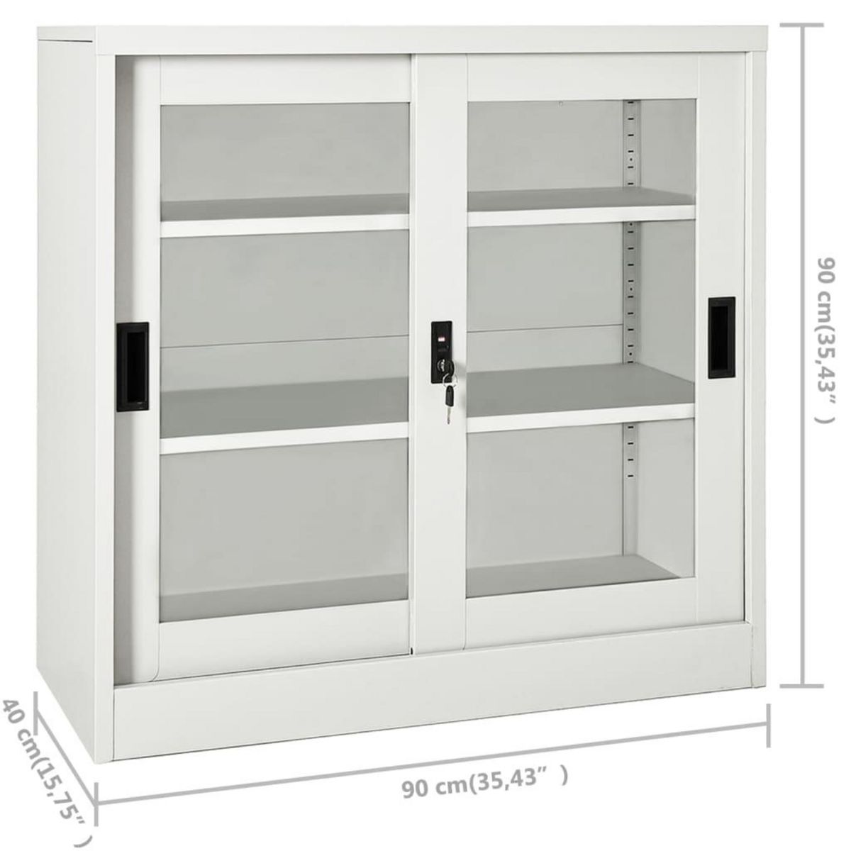 VIDAXL Armoire a portes coulissantes Gris clair 90x40x90 cm Acier