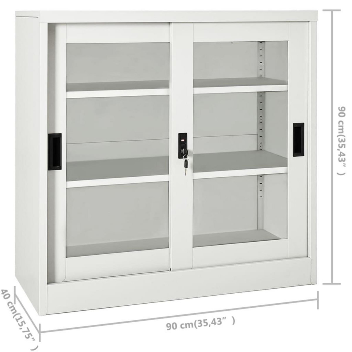 VIDAXL Armoire a portes coulissantes Gris clair 90x40x90 cm Acier
