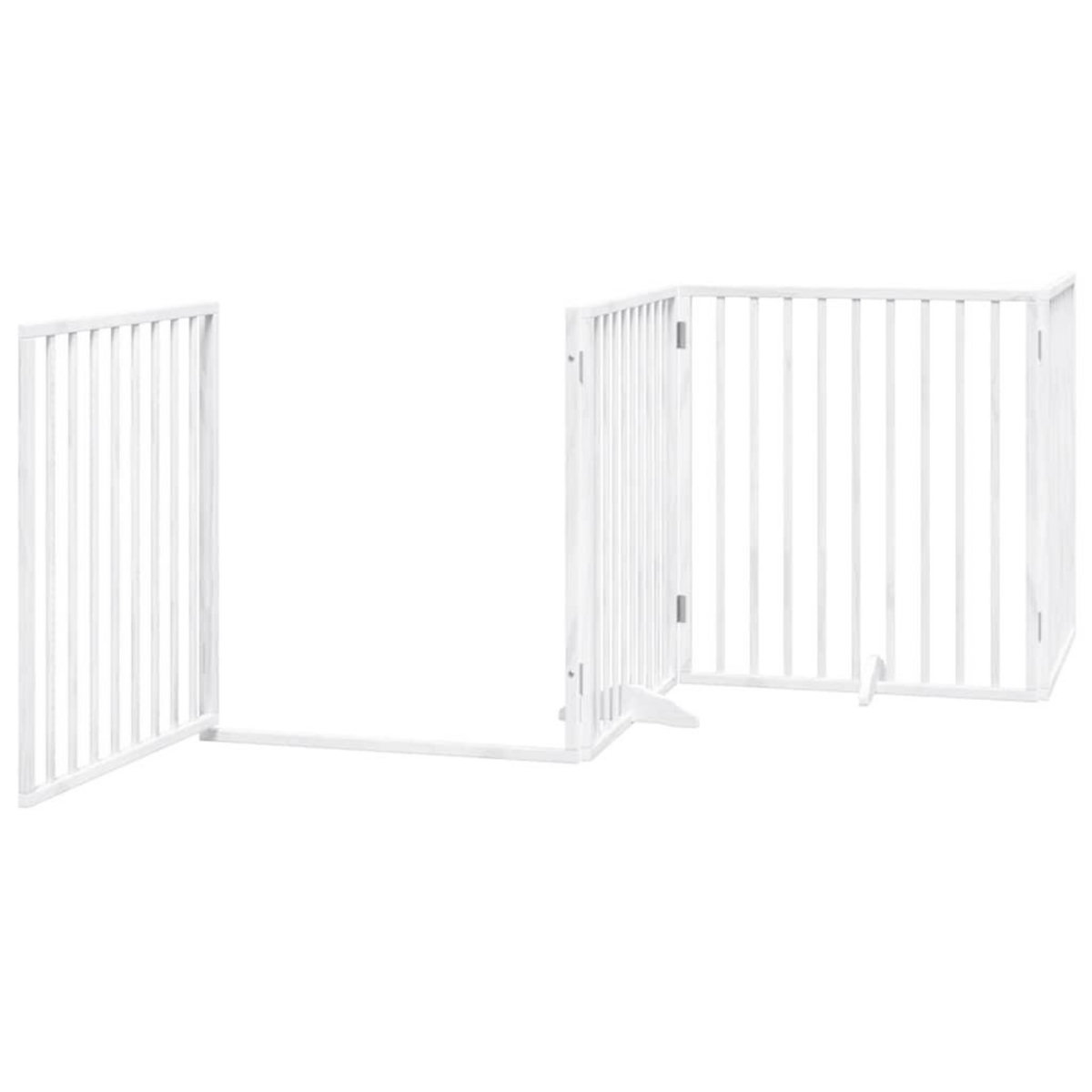 VIDAXL Barriere pour chien porte pliable 8panneaux blanc bois peuplier