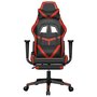 Voir la diapositive 3 : VIDAXL Chaise de jeu avec repose-pied Noir et rouge Similicuir