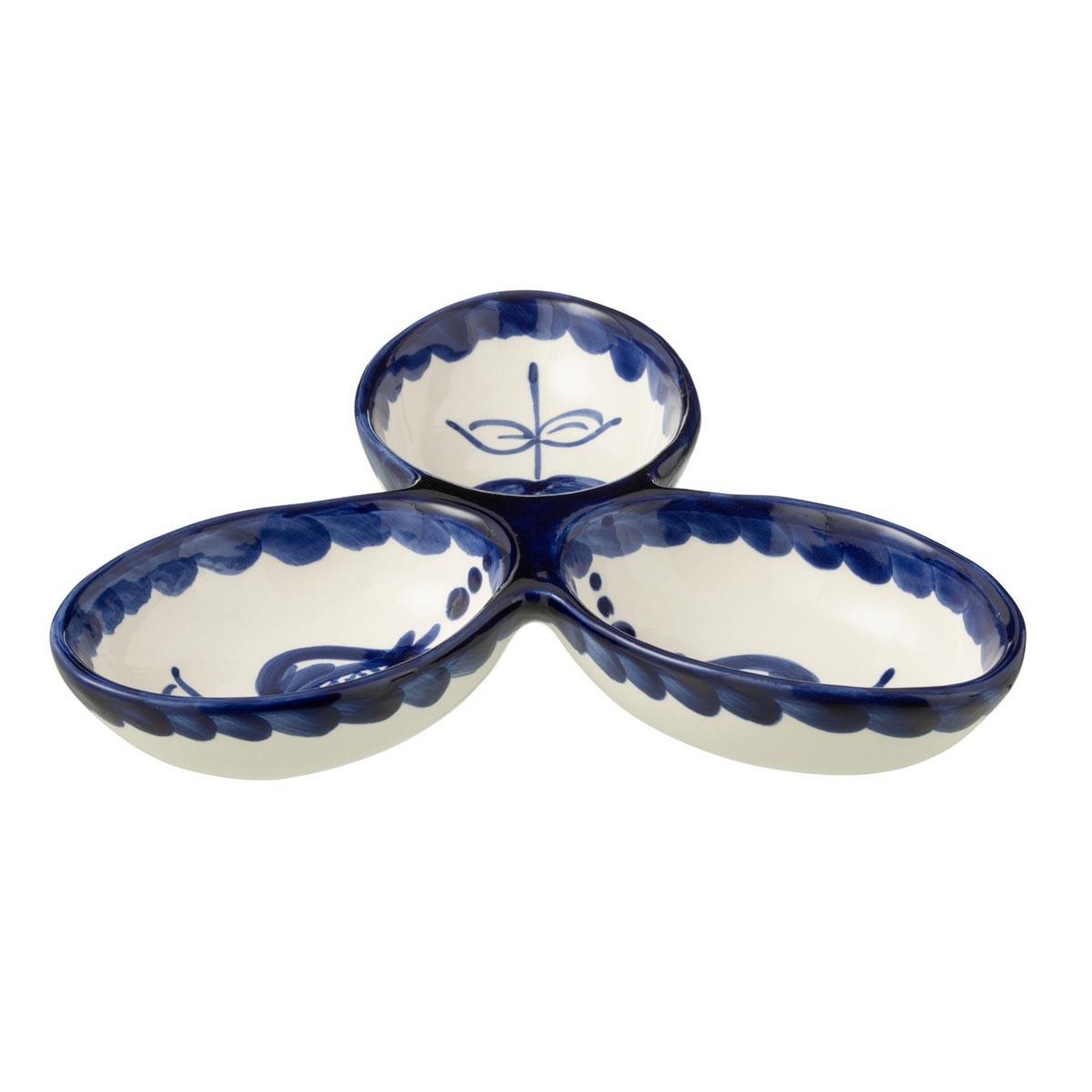 J-LINE Service Apéritif en Céramique  Granada  24cm Bleu Cobalt