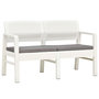 Voir la diapositive 1 : VIDAXL Banc de jardin a 2 places et coussins 120 cm Plastique Blanc