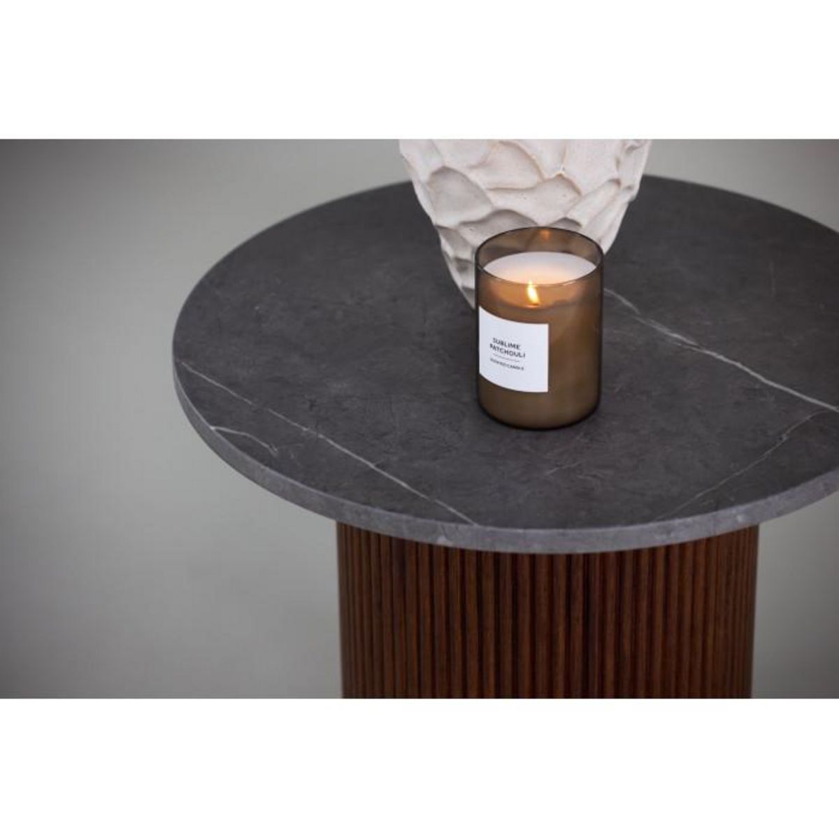 Paris Prix Table d'Appoint Design Nervuré  Haron  52cm Noyer