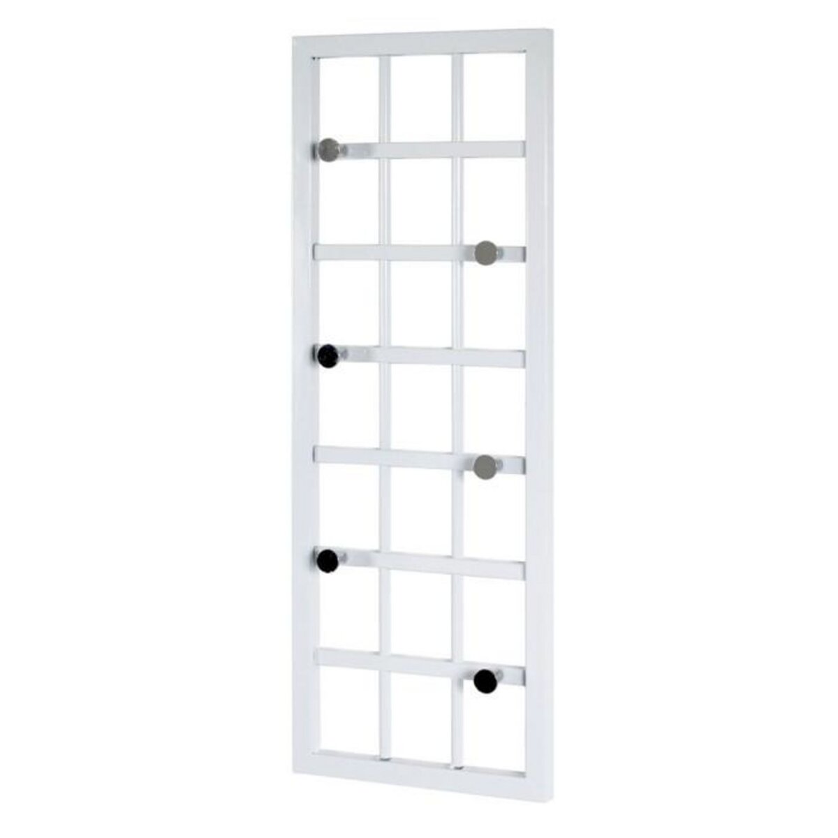 Paris Prix Patère Murale 6 Crochets  Grillage  60cm Blanc Laqué
