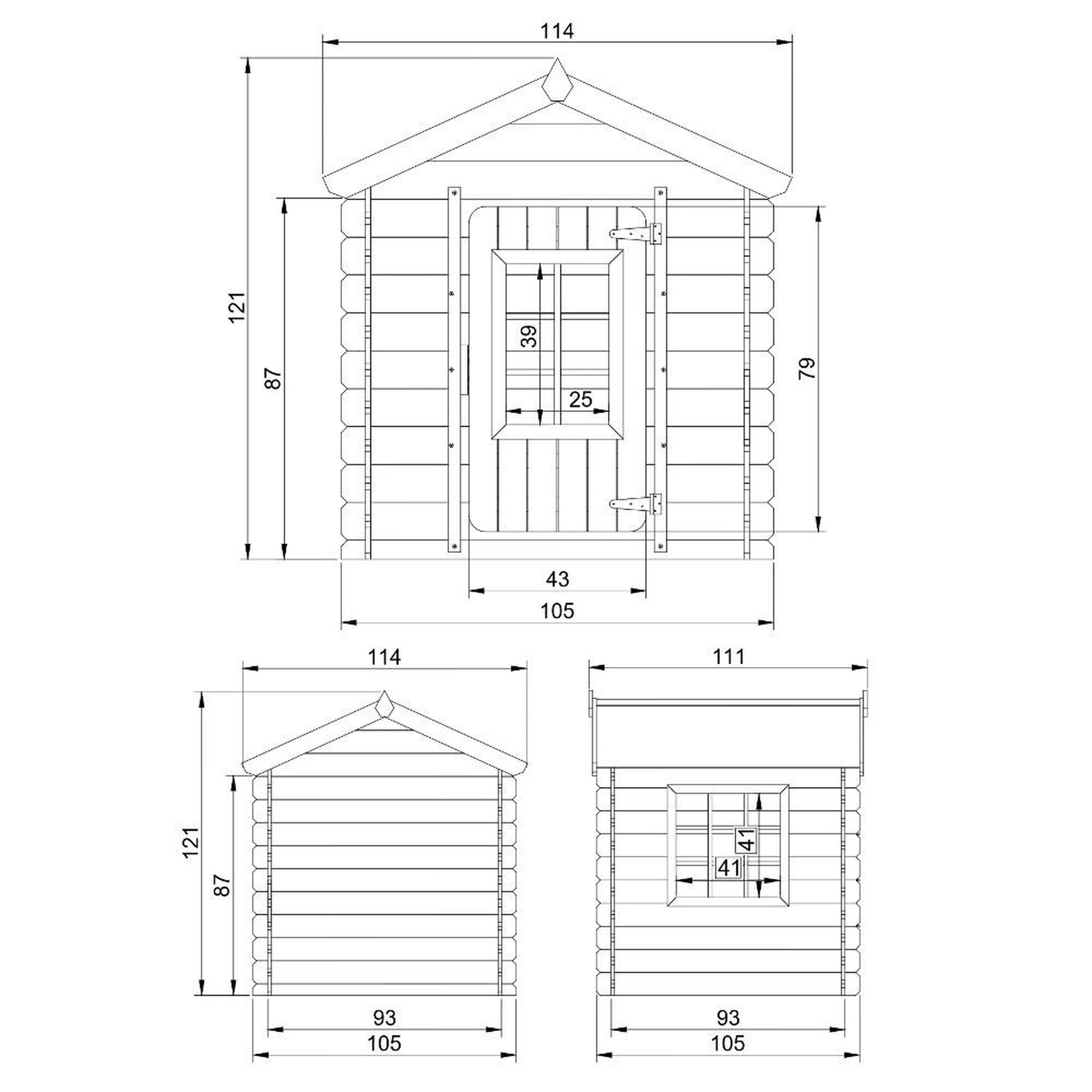 Voir la diapositive 5 : TIMBELA Maison en bois pour enfants toit bleu maison de jeux pour l'extérieur 111x114x121cm/0.9 m2 m570m-1