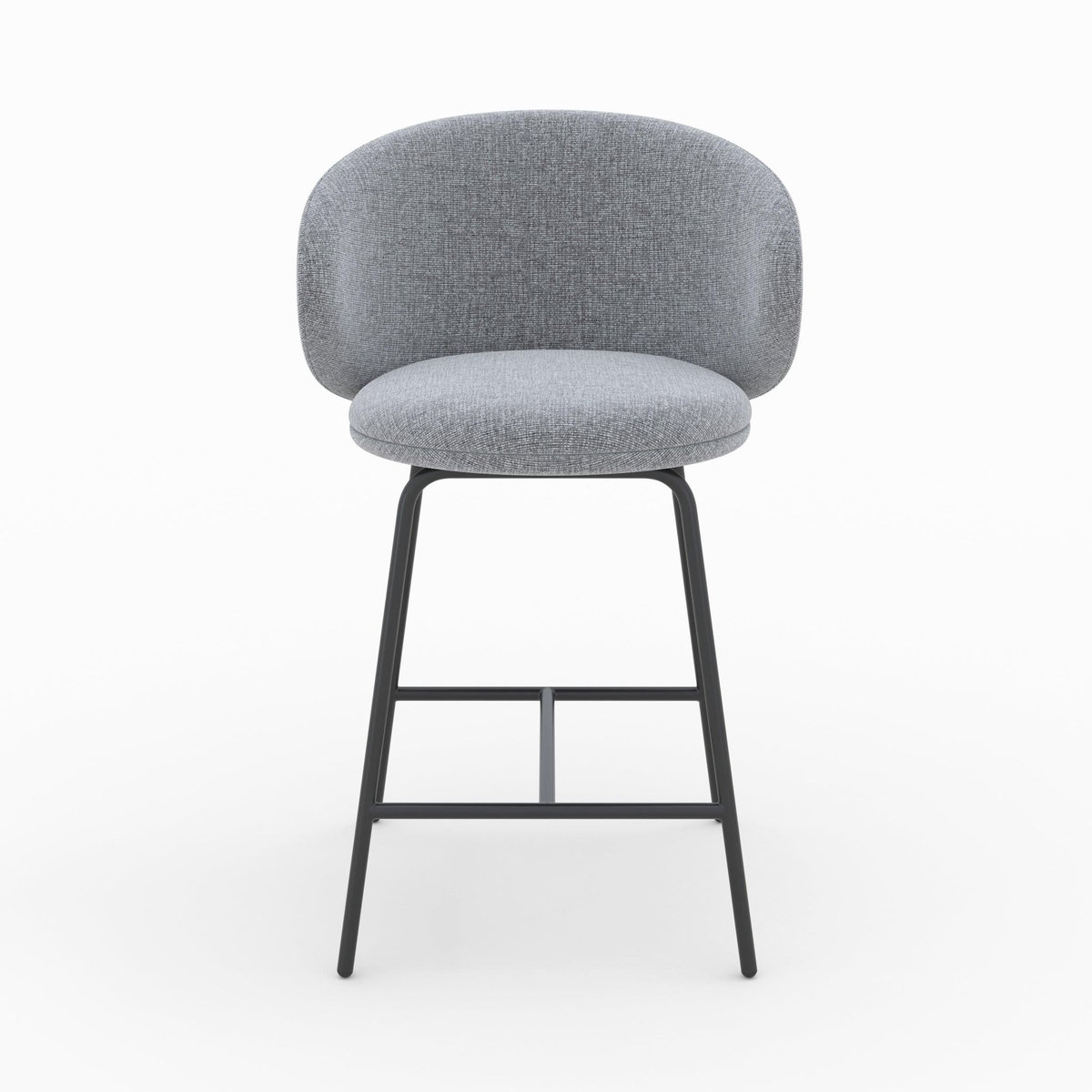 Rendez vous déco Lot de 2 chaises pour îlot central en tissu gris clair 68 cm - Cécilia