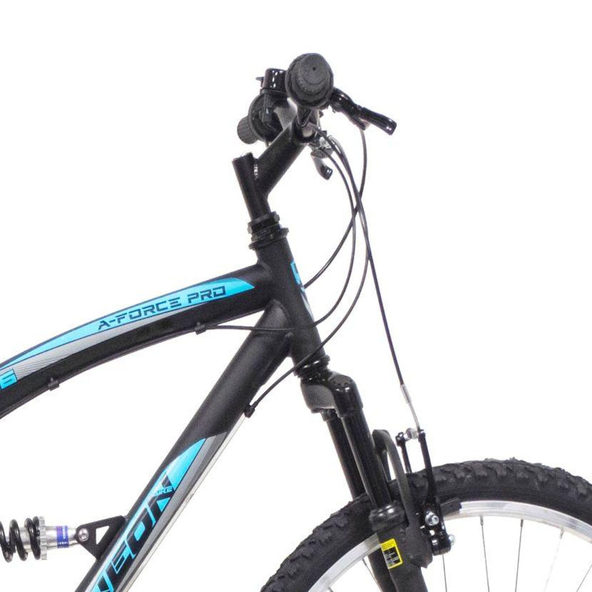 Vélo VTT 26'' NEON - Cadre Acier Suspendu - Fourche Télescopique - 18 Vitesses - Dérailleur Shimano - Poignées Tourantes