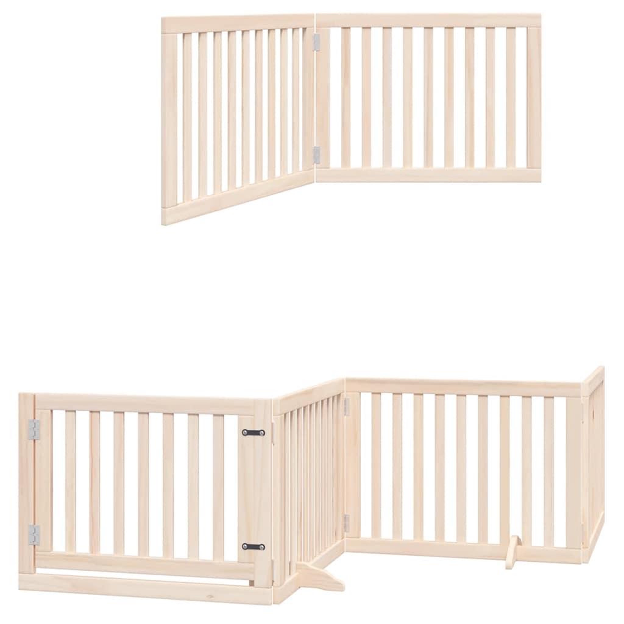 Voir la diapositive 6 : VIDAXL Barriere pour chien porte pliable 12 panneaux bois de peuplier