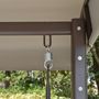 Voir la diapositive 6 : OUTSUNNY Balancelle de jardin 3 places grand confort toit inclinaison réglable coussins plateaux rétractables polyester filé gris