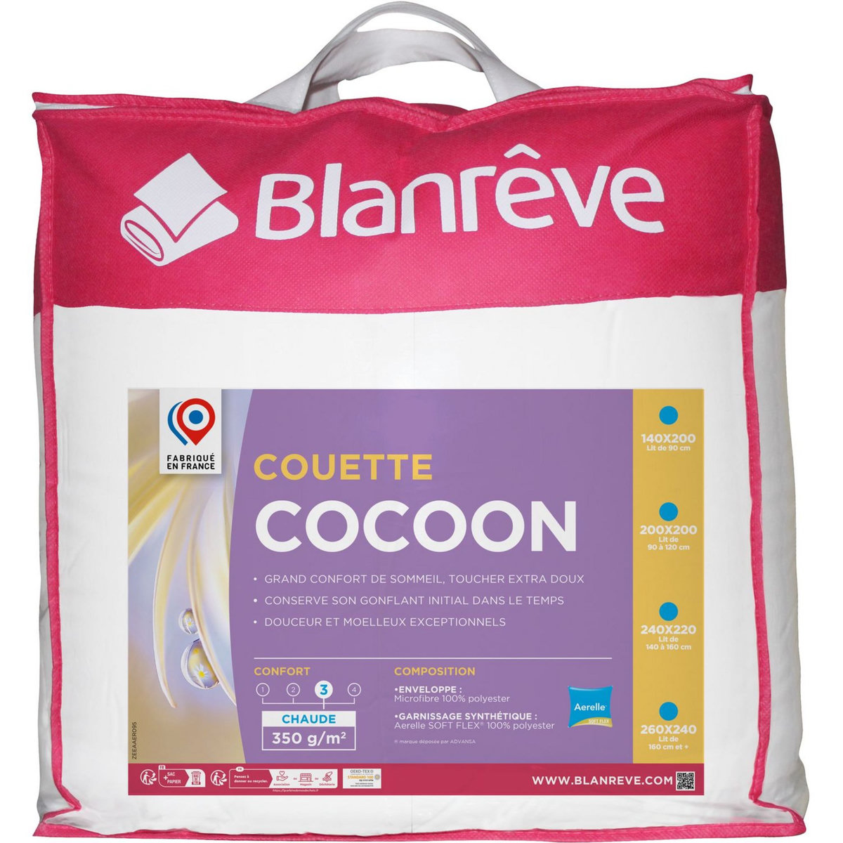 BLANREVE Couette en microfibre blanche