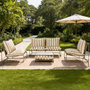 Voir la diapositive 4 : CONCEPT USINE Salon de jardin 4 places à rayures taupe et beige avec table basse ANDRIA