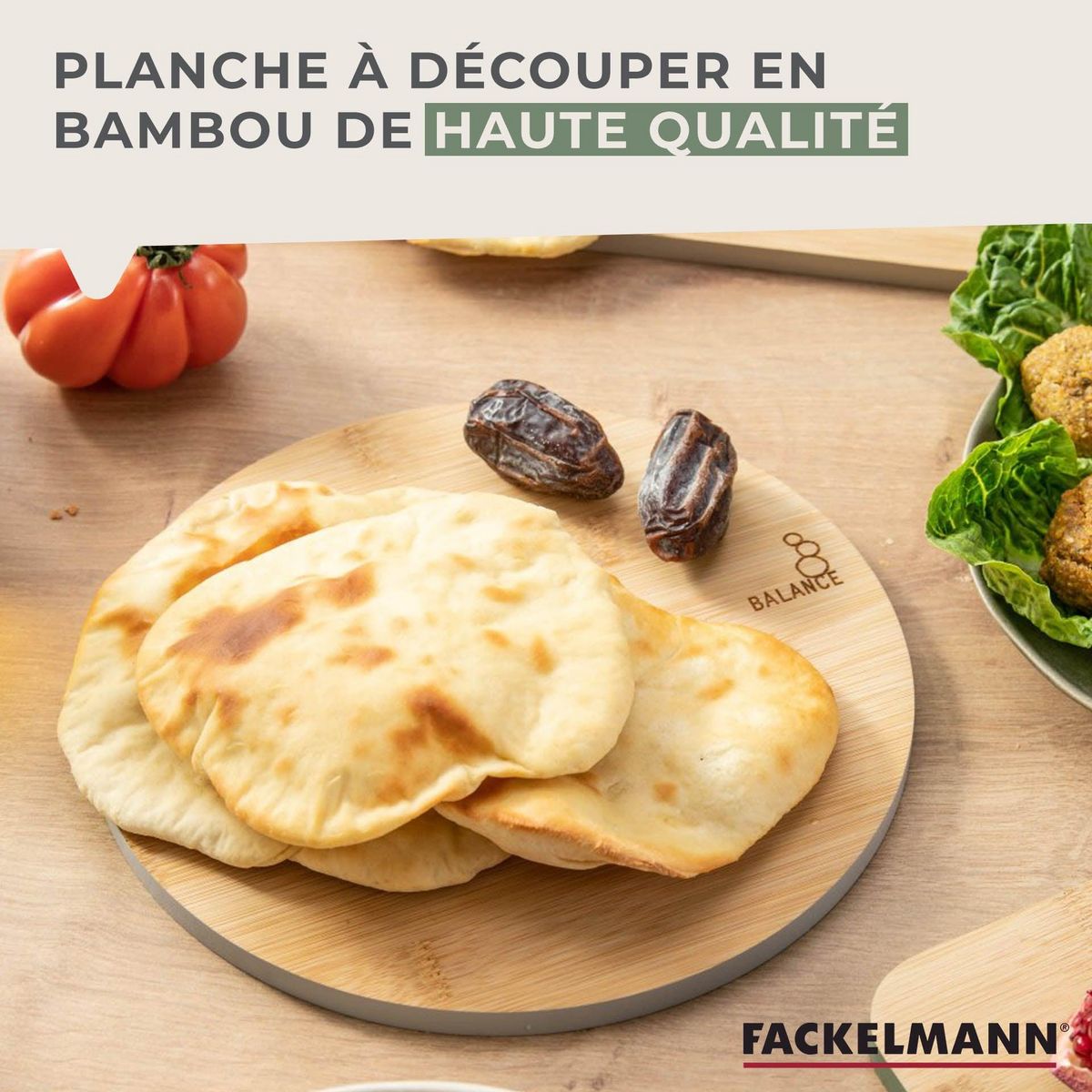 Fackelmann Planche à découper en bambou 24 x 24 cm Fackelmann Balance