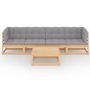 Voir la diapositive 3 : VIDAXL Salon de jardin 5 pcs avec coussins Bois de pin massif