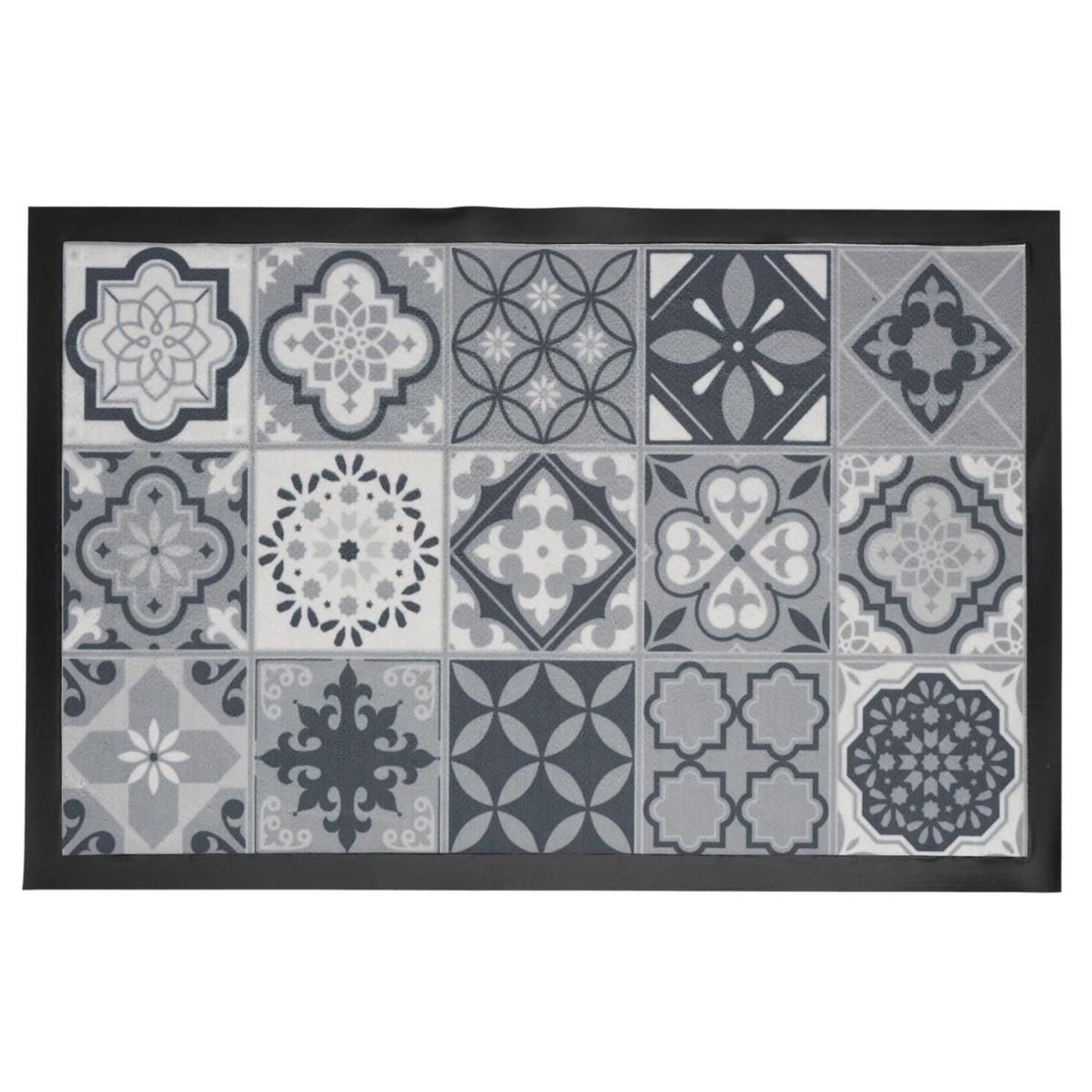 The Home Deco Factory Tapis déco à motifs  carreaux ciment  40x60cm gris