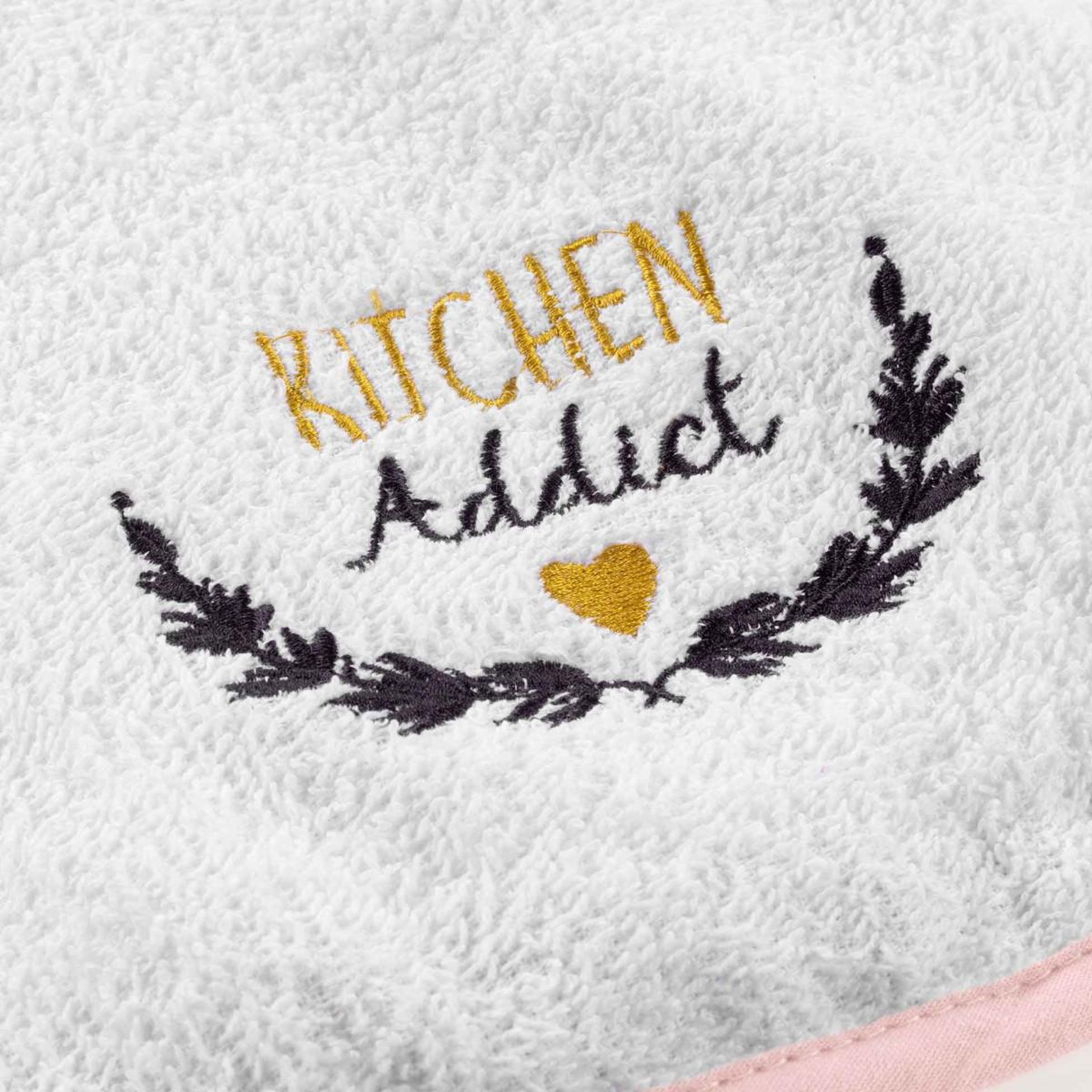Voir la diapositive 2 : Douceur d'Intérieur Essuie-main  kitchen addict  50x50cm rose