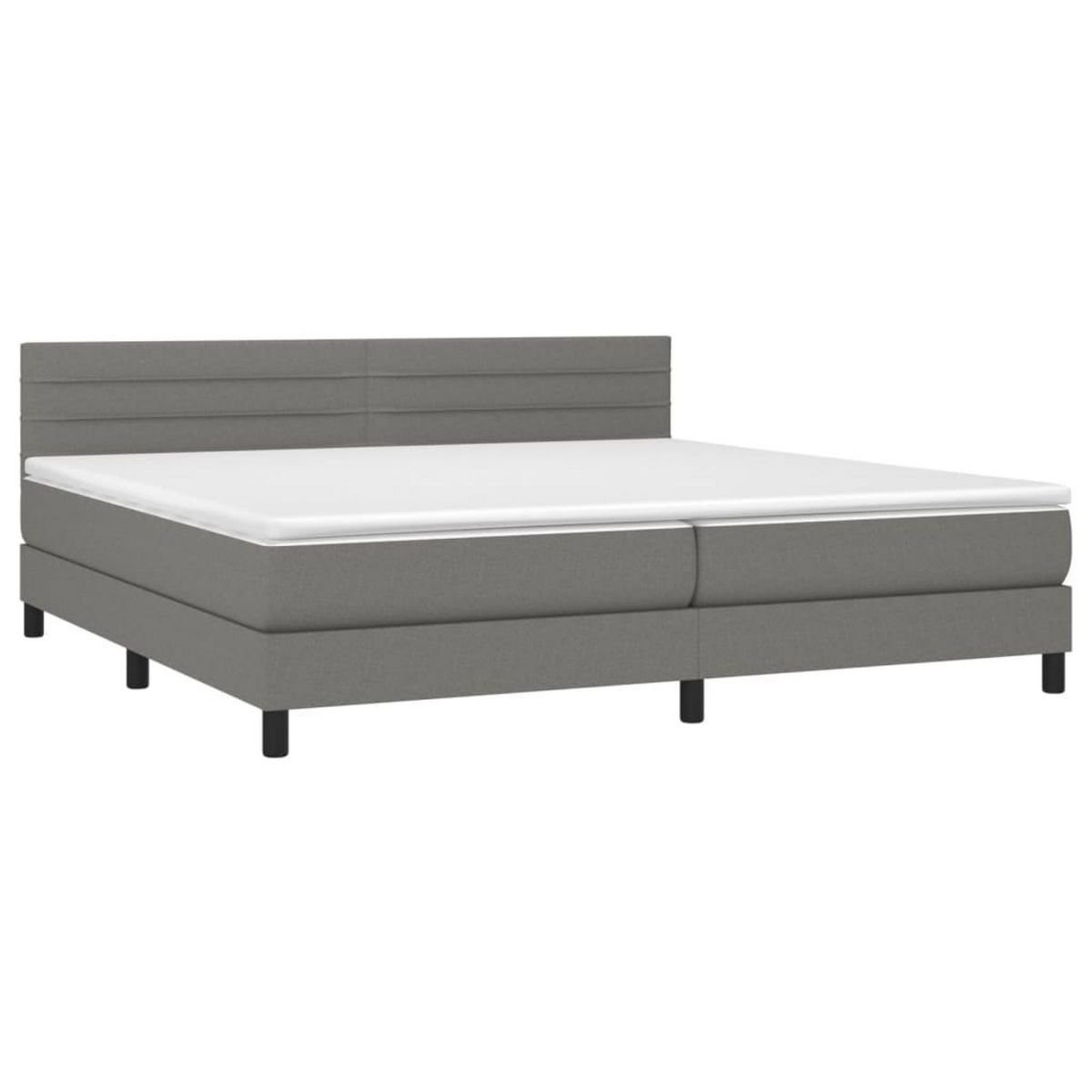 VIDAXL Sommier a lattes de lit avec matelas Gris fonce 200x200cm Tissu