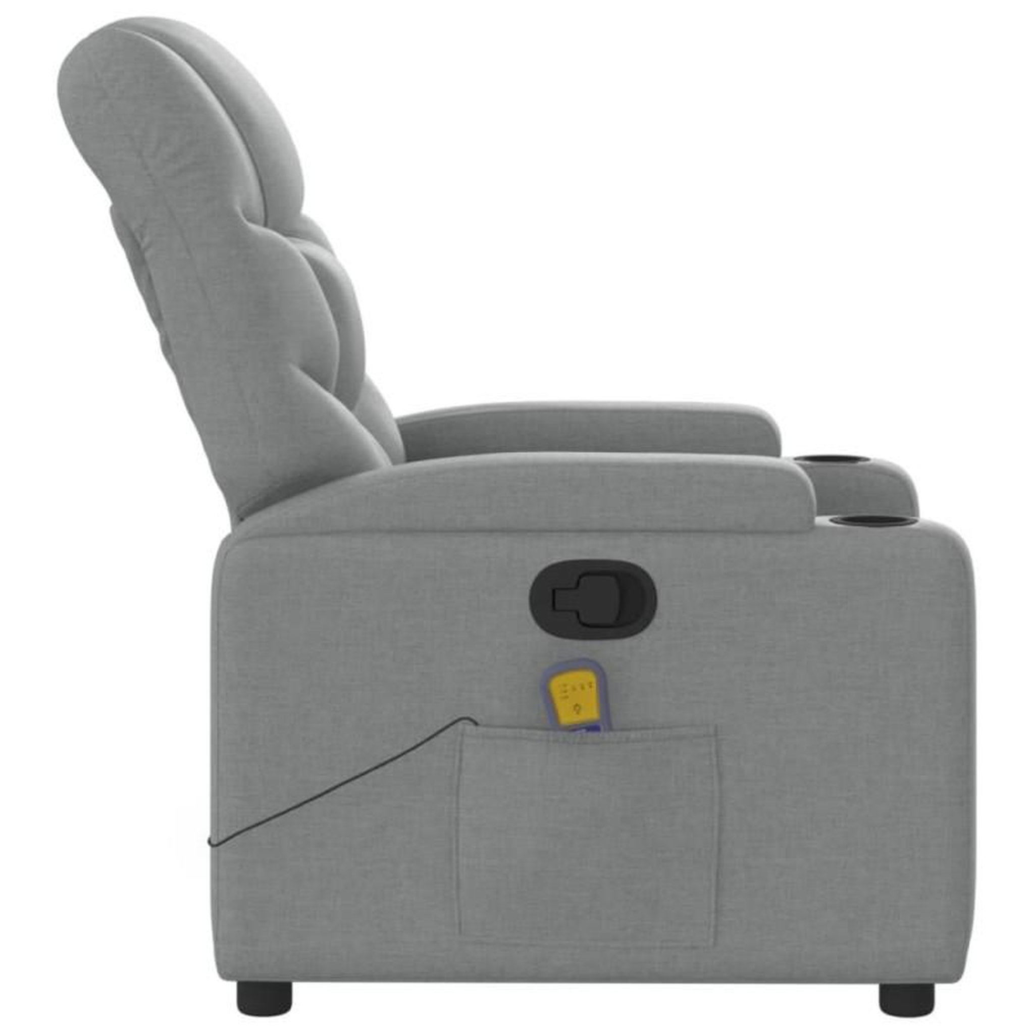 Voir la diapositive 5 : VIDAXL Fauteuil de massage inclinable Gris clair Tissu