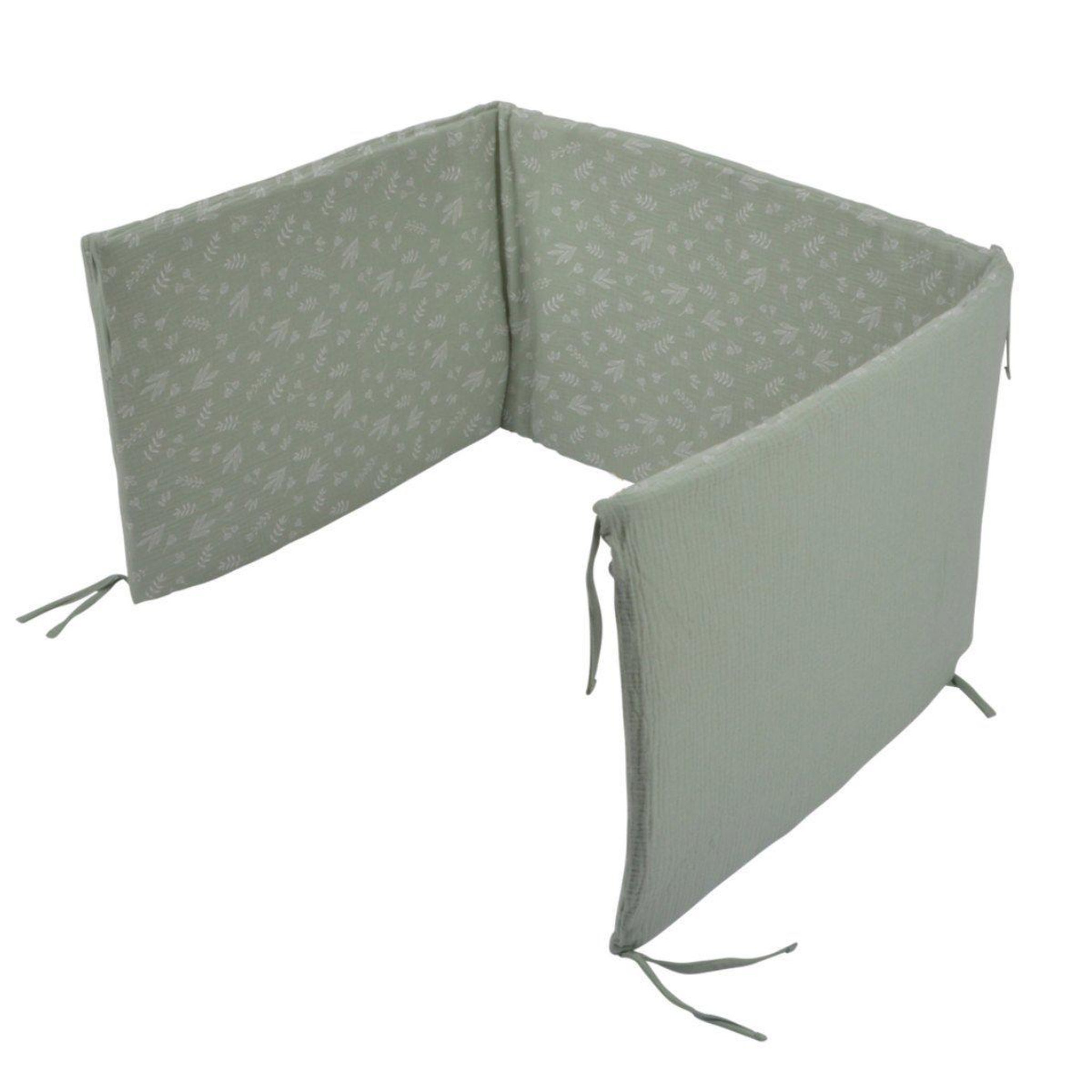 Voir la diapositive 1 : BEBE DOUCEUR Tour de lit bébé  coton  40x180cm vert céladon
