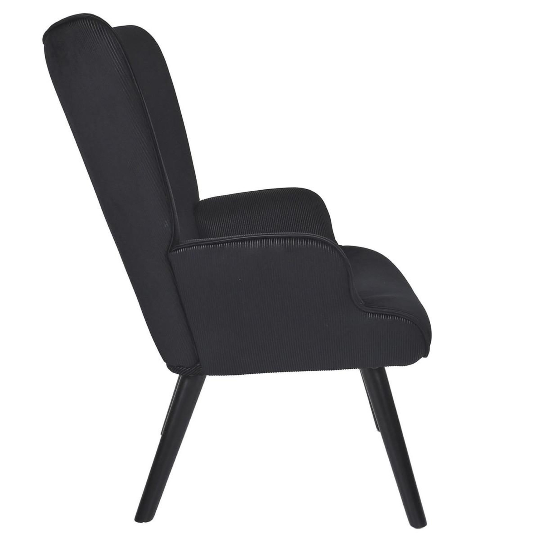 Voir la diapositive 3 : The Home Deco Factory Fauteuil en velours côtelé  giulia  96cm noir
