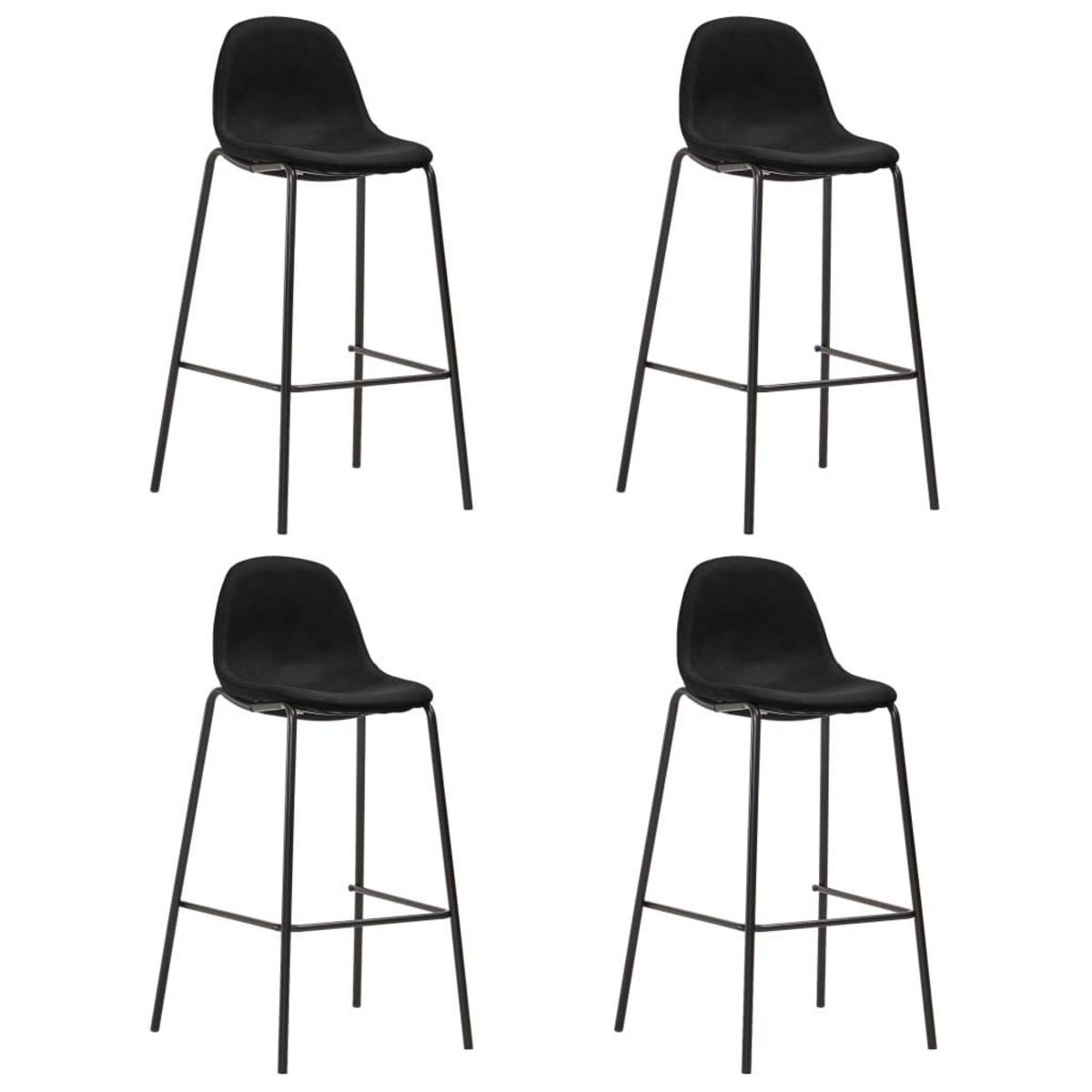 VIDAXL Ensemble de bar 5 pcs Tissu Noir