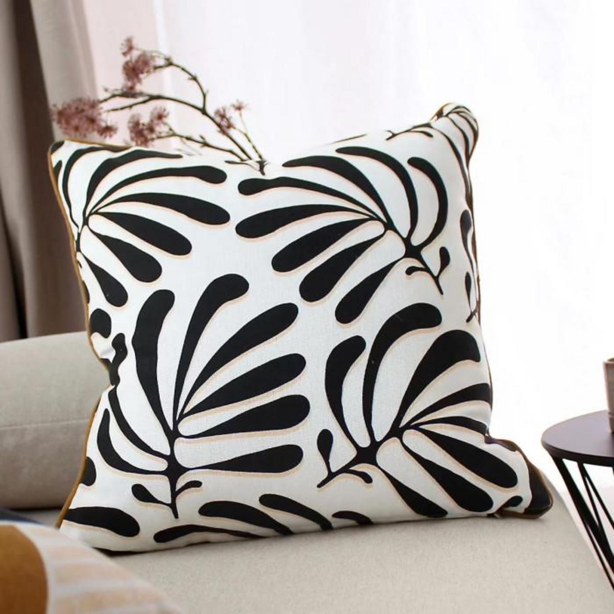 Paris Prix Coussin Déco Imprimé  Signature  40x40cm Écru