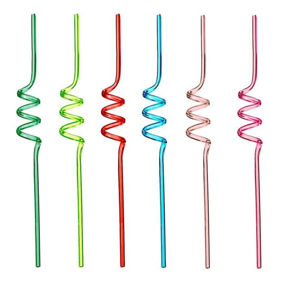 FIVE Lot de 6 Pailles  Tourbillon  24cm Multicolore