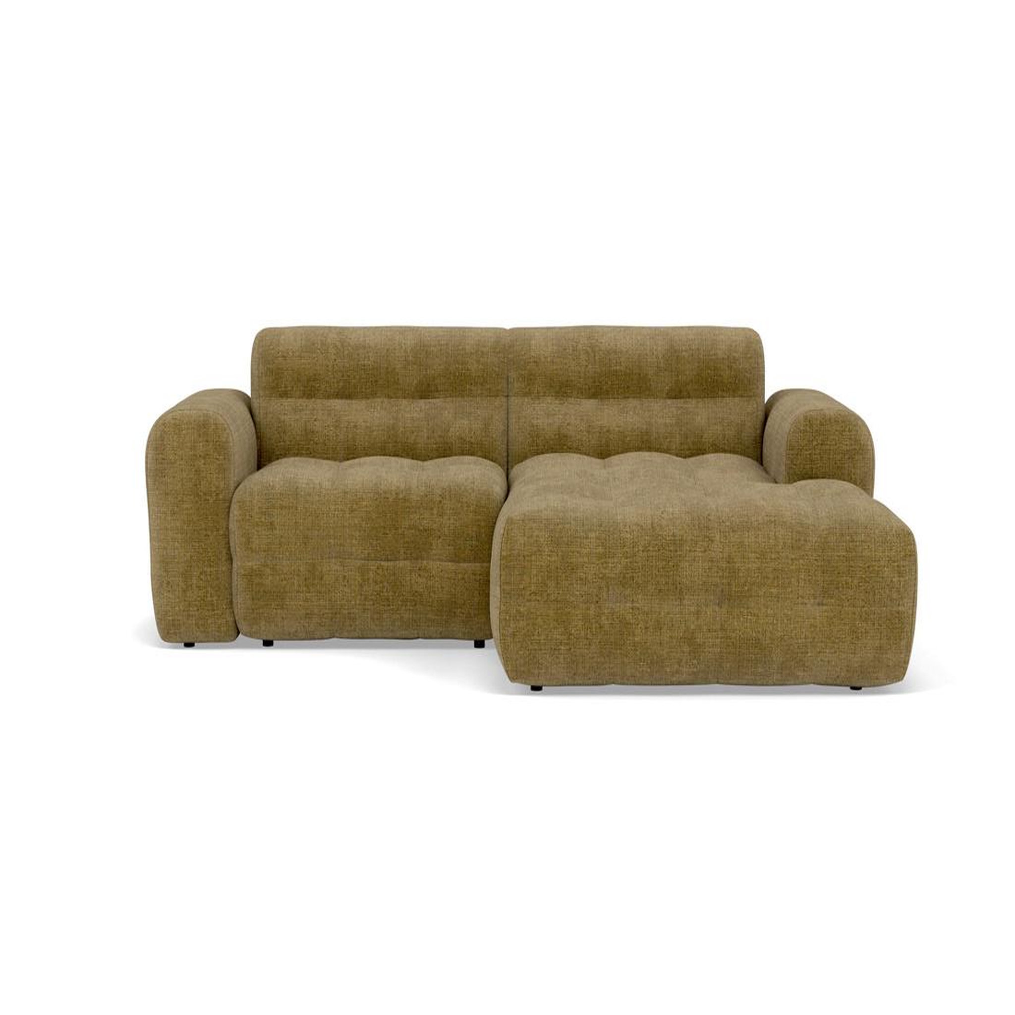 Voir la diapositive 1 : BEST MOBILIER Diane - canapé d'angle droit 4 places en velours texturé