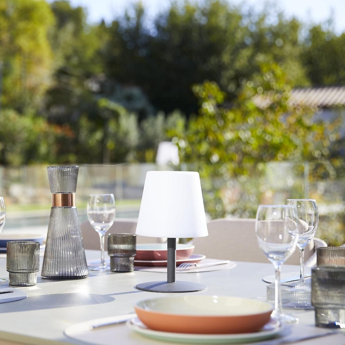 Lumisky Lampe de table sans fil LED STANDY MINI Gris Acier H25CM