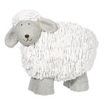 Paris Prix Statuette Déco Mouton  Polly  35cm Blanc & Gris