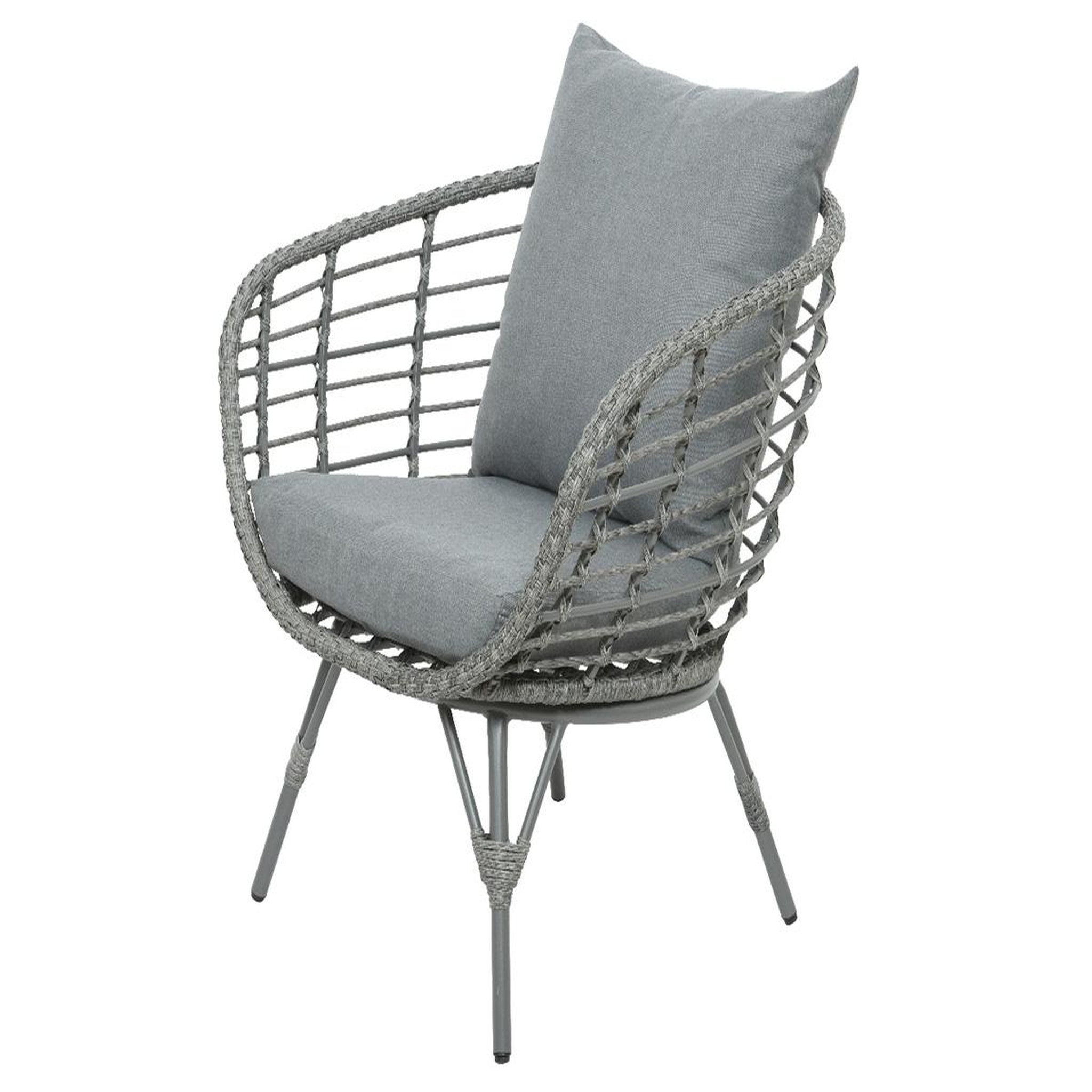 Voir la diapositive 3 : JARDIDECO Salon de jardin en résine tressée gris evora - 2 places