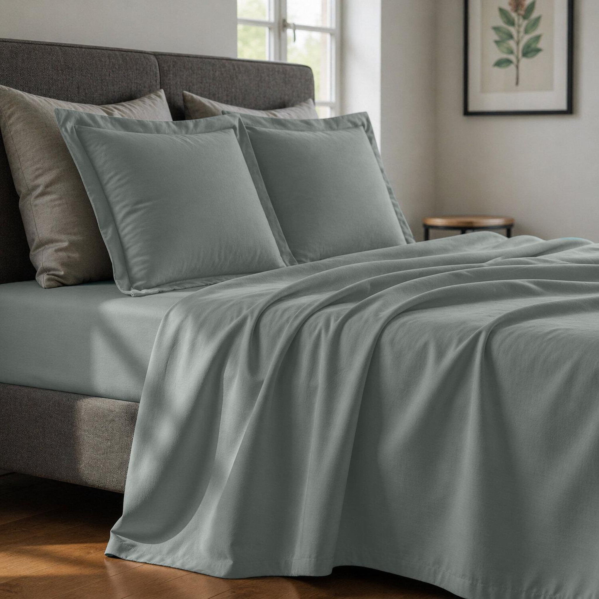Voir la diapositive 1 : Home collection Parure de drap 100% coton 57fils et taie(s)