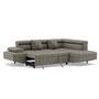 Voir la diapositive 3 : BEST MOBILIER Margaux - canapé d'angle droit 5 places convertible avec coffre et têtières réglables en velours texturé