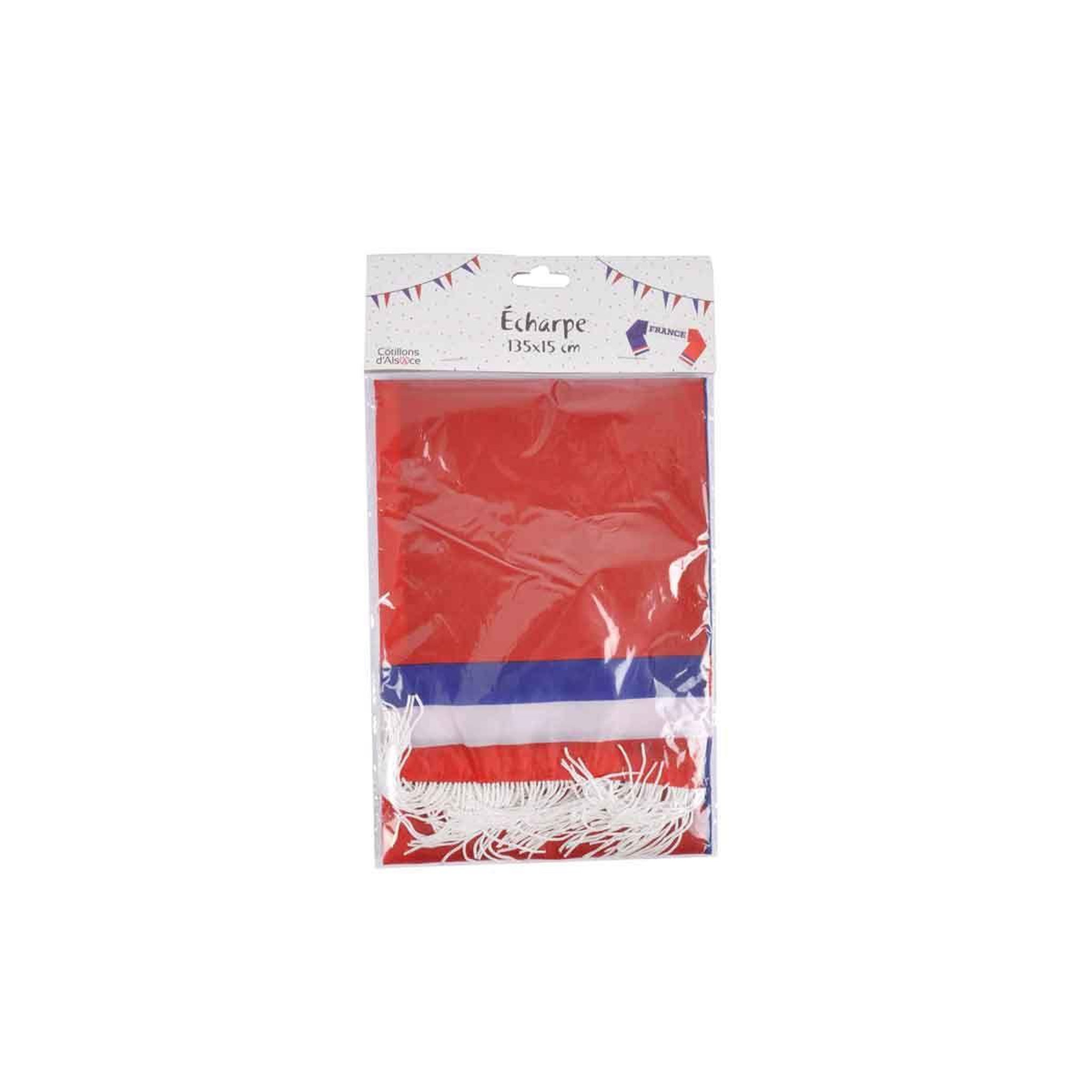 Voir la diapositive 2 : RIRE & CONFETTI Écharpe de supporter  france  135cm bleu, blanc & rouge