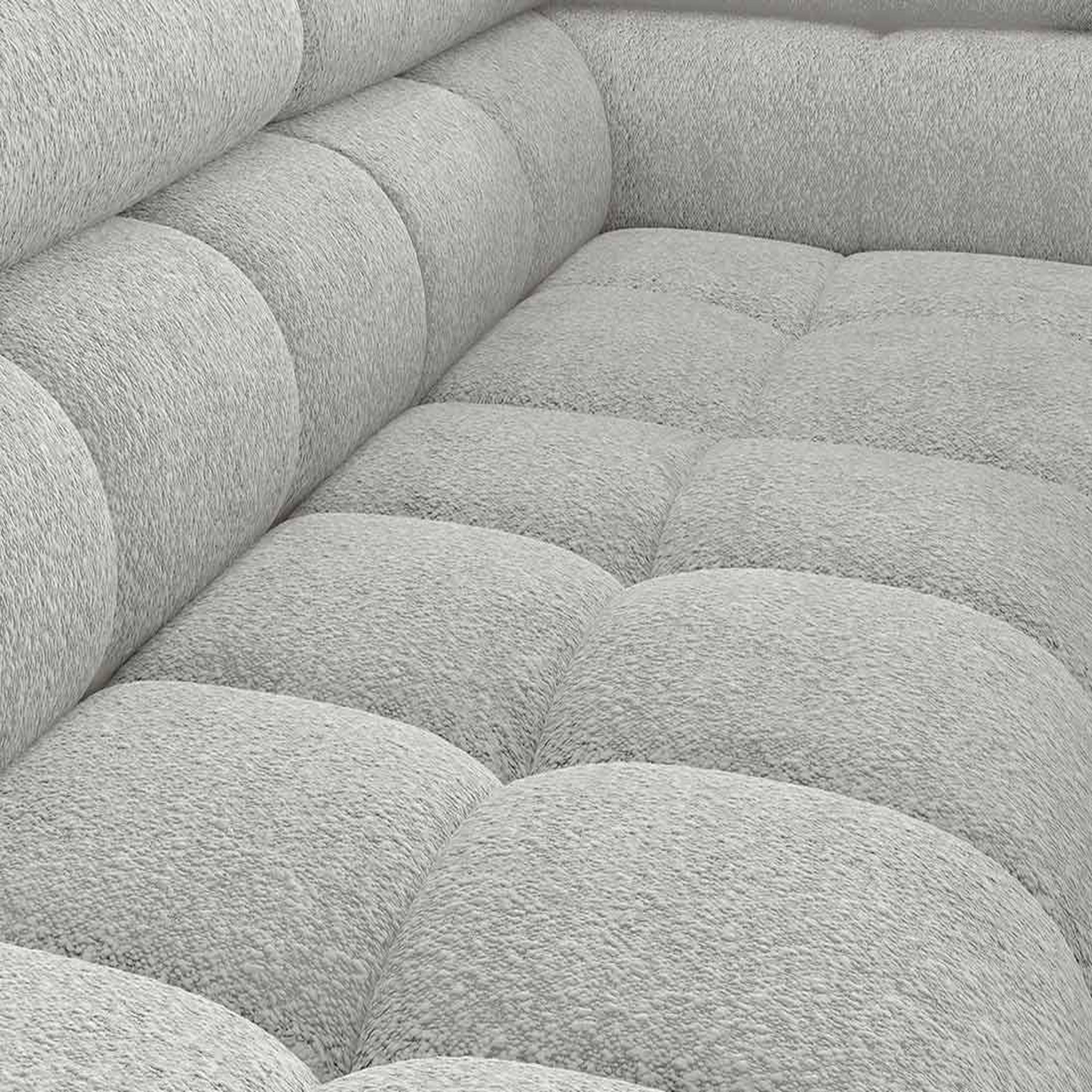 Voir la diapositive 6 : BEST MOBILIER Elisa - canapé d'angle droit 5 places convertible avec coffre et têtières réglables en tissu bouclette