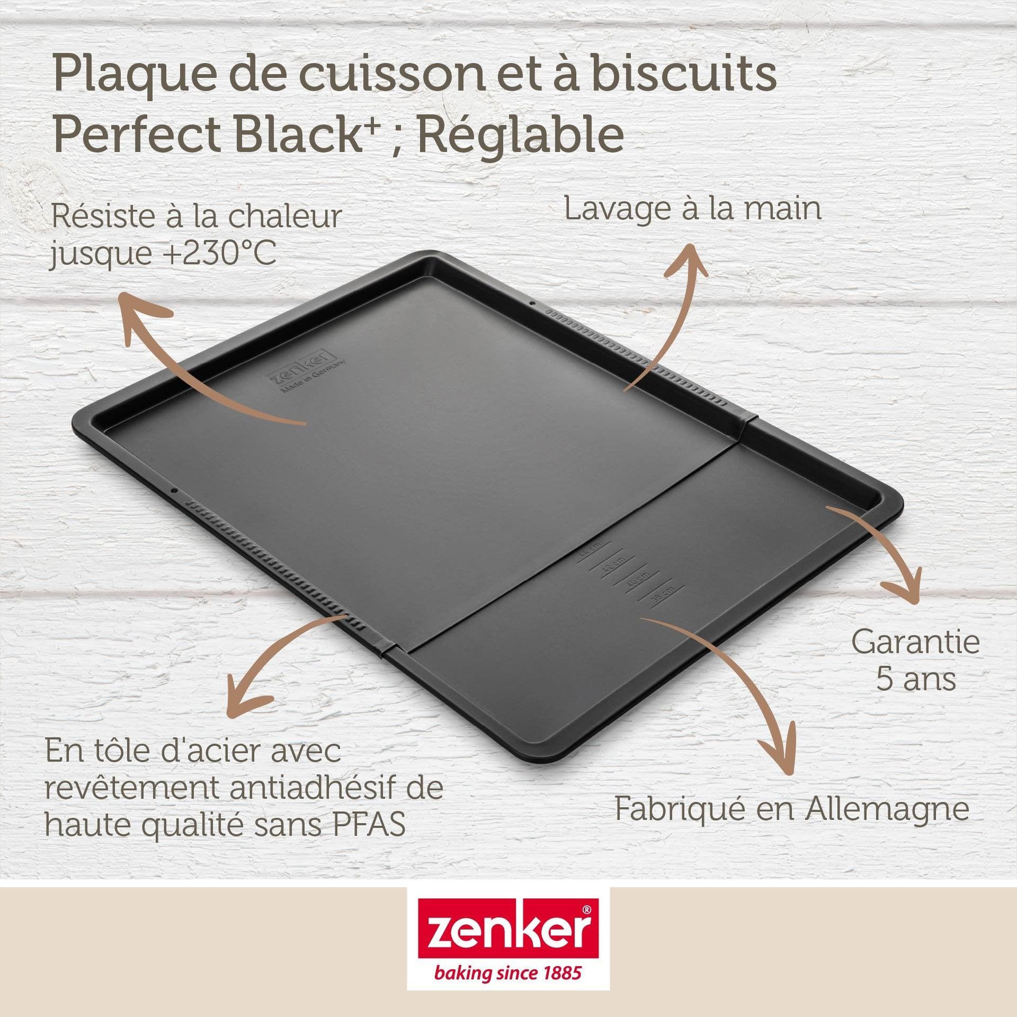 Voir la diapositive 4 : ZENKER Plaque de cuisson four extensible de 37 à 52 cm zenker perfect black +